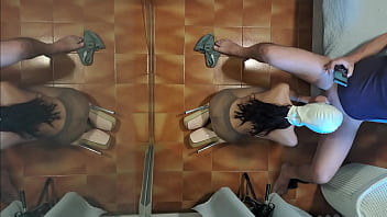 Preview - milf in pantyhose and high heels gives a blowjob on her knees with cum swallowing