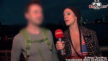 öffentliches deutsches casting auf der straße mit unbekannten leuten