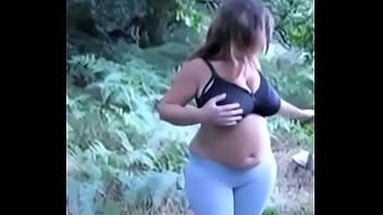 Pawg milking in the woods