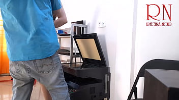 The clerk fucks the office cleaner and the secretary in turn cunnilingus and blowjob in the office cam 3