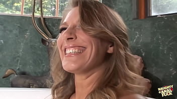 A seductive and sexually aroused blonde mother i'd want to fuck milf is using various pleasure devices and a male genital organ to fulfill her desires