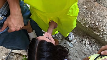 Three workers persuade a fragile inspector to fuck katty west service disdiger falcon al and kit belove