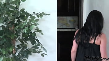 - black haired step mom is sucking the balls