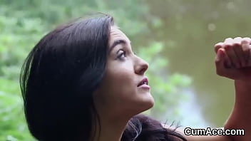 Astonishing cutie enjoys a deep blowjob and quite a bit of jism on her face
