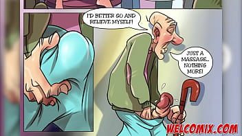 The pervert grandpa knows what is good and will catch the hot girl shaving her pussy
