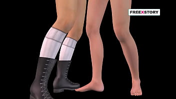 An animated cartoon 3d porn video of two cute girl's lesbian fun like kiss and rubbing pussy in many positions