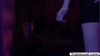 Gorgeous shemale follows the rich guy into the vip room they d some and after that they start kissing each is she goes down and throats his big cock return the guy licks her ass first and he then fucks it