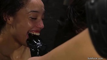Tattooed b master tommy pistol fuck hot ebony slave alexis tae in rope bondage then fists her hairy pussy and asshole till bangs her mouth