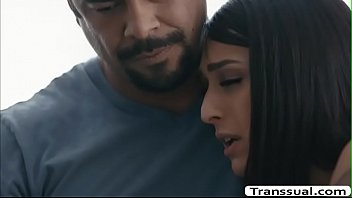 Shemale stepdaughter gets home and cry out loud into her stepdad because her boyfriend cheats on that her stepdad comforts her and they start kissing each is she throats his big cock passionately and rides it after