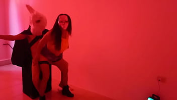 Halloween started off very well i fucked a big rabbit at the nightclub real porn at the nightclub