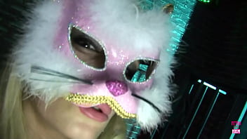 Four individuals engage in an impressive cosplay performance during which large male genitalia penetrate the intimate regions of sexually aroused women