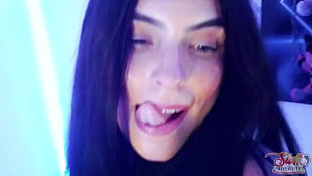 Slutty university young student 18 dancing sexy giving blowjob and masturbating her beautiful pink pussy for the first time for the camera she is a very submissive white girl
