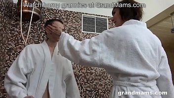Old cougar takes advantage of young dude's dick