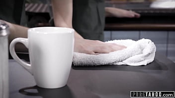 Blonde babe sucks off her boyfriend and gets fucked at work