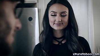 Super hot brunette fucked in kitchen