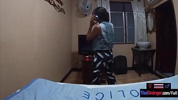 Big ass asian teen girlfriend puts on a show for him in the hotel