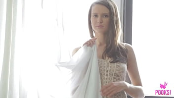 Janna o got a dripping wet pussy watch her attend her sex urges after she takes her underwear off she's so innocent looking and hot watch her play with those perky tits and cunt