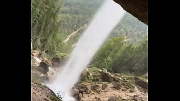 I’m behind a waterfall something i’ve never experienced before have you ever stood behind a waterfall #water