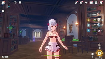 Hexi wang or 王何惜 genshin impact modder does lewds porno mods kinda this one is of noelle in an lewd maid outfit