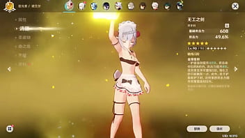 Hexi wang or 王何惜 genshin impact modder does lewds porno mods kinda this one is of noelle in an lewd maid outfit