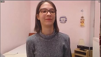 Weird skinny nerd exposed on webcam