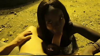 Interracial sex in an outdoor park incredible blowjob and sex in doggystyle and cowgirl positions