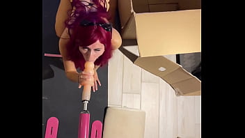 My sex machine fucks deep throat with huge dildo teen cat girl sucking sex toy hardcore fetish blowjob