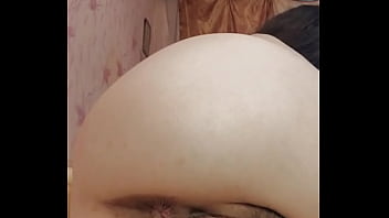 Russian brunette in stockings sucks thick dildo with dirty talk fingers pussy close-up anal fingering