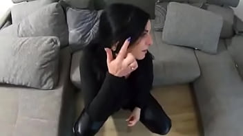 Preview- the nympho wife have cum on her latex jumpsuit high heels and fur-vest 246#high-heels #milf #masturbating #f