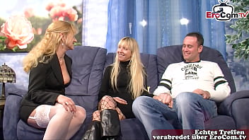 German real couple meet mature mom for amateur casting