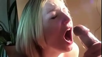 Perfect cumshot all over blonde's pretty face