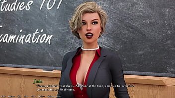 Being a dik #73 - the busty hot cheating milf teacher with short hair passes the entire class of gender studies