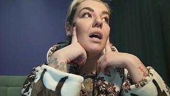 Long and hot sissy training with strap-on and fake cum from busty tattooed strict mistress