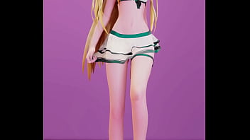 Date a live mayuri hentai undress dance bboom bboom song blonde girl mmd 3d clear blue clothes