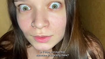 Frightened stepdaughter hid in the closet stepfather's big cock kept her slobbery mouth company