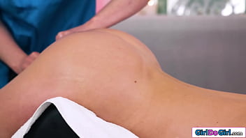 Milf katrina colt gets turned on by her deep tissue ass small tits brunette pulls blonde masseuse lily labeau closer for a kiss and oral