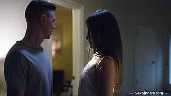 Gizelle blanco catches her gfs stepbrother leaves the bedroom and finds his dick brunette lets him fuck her in the hallway