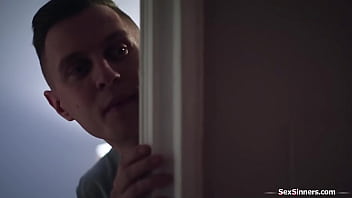 Gizelle blanco catches her gfs stepbrother leaves the bedroom and finds his dick brunette lets him fuck her in the hallway