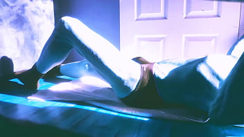 Sped up stretching on floor with roller and briefs for some sun and relief in winter december 2021