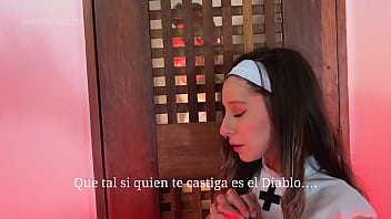 Innocent nun confesses to the priest then punishes me and then makes me squirt by fucking me hard and cums on my wet pussy
