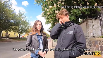 Hunt4k girl moans with pleasure during sex with her boyfriend's friend