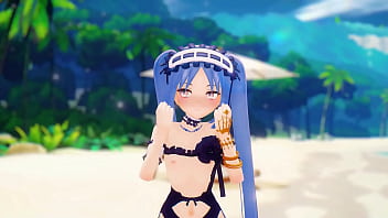 Fate grand order stheno hentai undress dance beach pop in 2 song small tits mmd 3d blue hair
