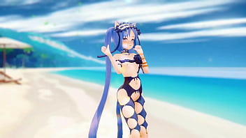 Fate grand order stheno hentai undress dance beach pop in 2 song small tits mmd 3d blue hair