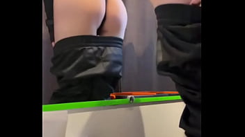 ️ mall changing room secret ️shh it's our silent thrill in the public changing room ️ pants down i