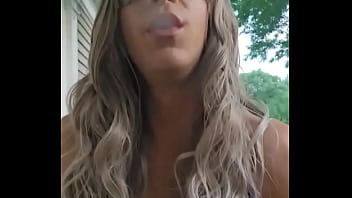 Am i a good sissy slut crossdressed outside sitting in front of my house smoking a cigarette at 6am after an all-nighter
