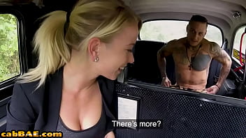 Taxi driving blonde blowing and getting pussy pounded