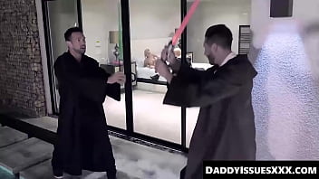 The sword fighting between chloe temple and our stepdads didn't last long before they were deep into cock sucking and pussy plowing