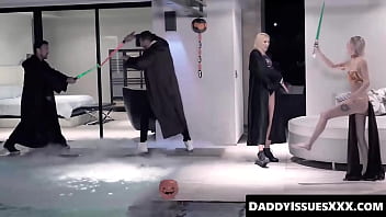 The sword fighting between chloe temple and our stepdads didn't last long before they were deep into cock sucking and pussy plowing