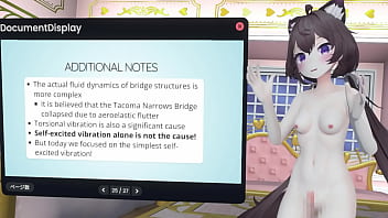Naked vtuber lecture a pendulum whose amplitude increases with wind ~ why did the tacoma narrows bridge collapse ~