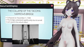 Naked vtuber lecture a pendulum whose amplitude increases with wind ~ why did the tacoma narrows bridge collapse ~